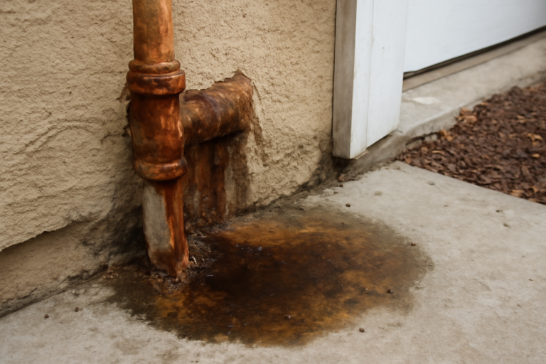 Corroded Pipe Water Removal