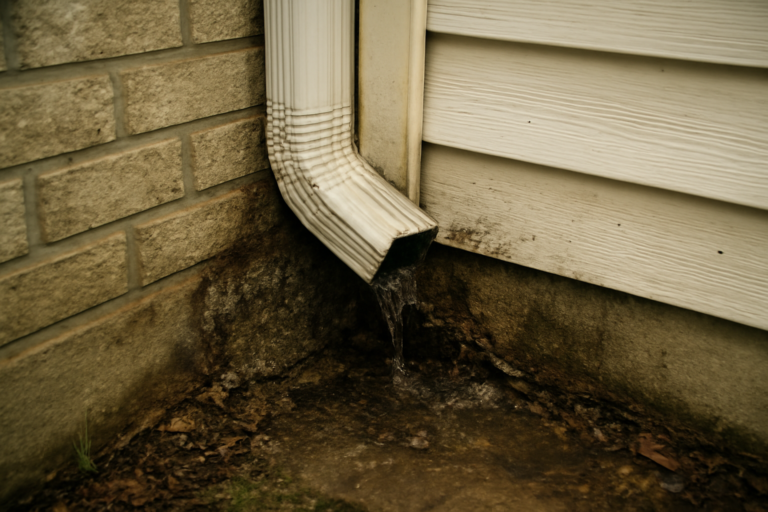 Downspout Failure Water Removal